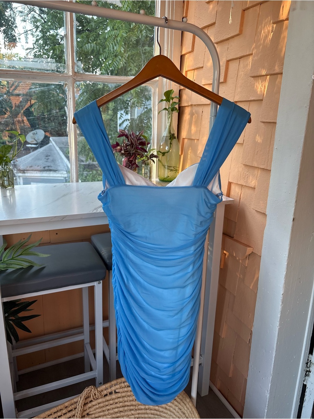 Sexy Bodycon Ruched Mini Dress - Picture 6 of 11